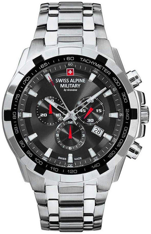 Swiss Alpine Military Herreklokke 7043.9237 Star Fighter Sort/Stål