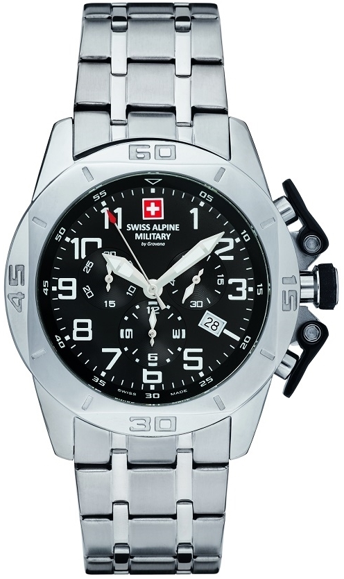 Swiss Alpine Military Herreklokke 7063.9137 Tornado Chrono Sort/Stål