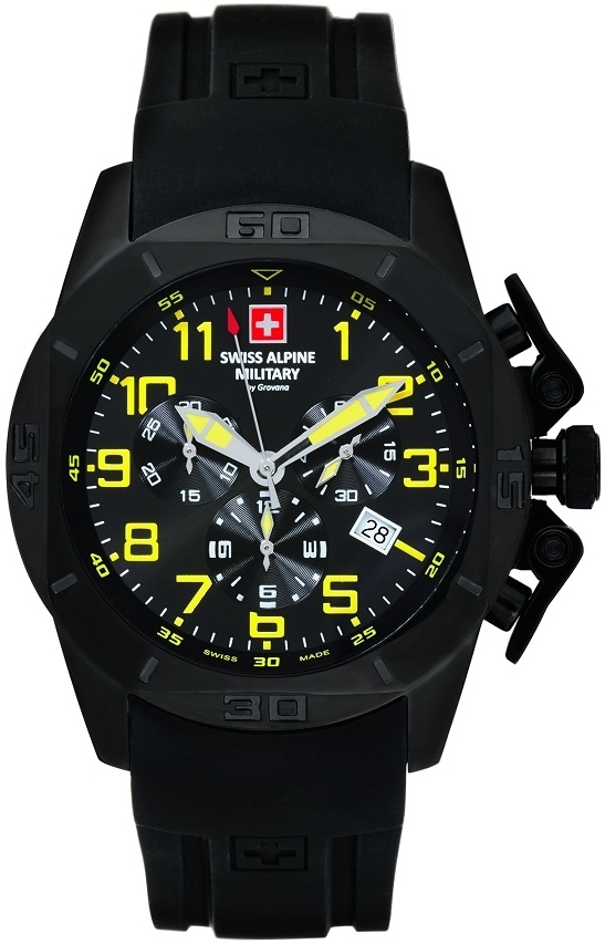 Swiss Alpine Military Herreklokke 7063.9874 Tornado Chrono Sort/Plast