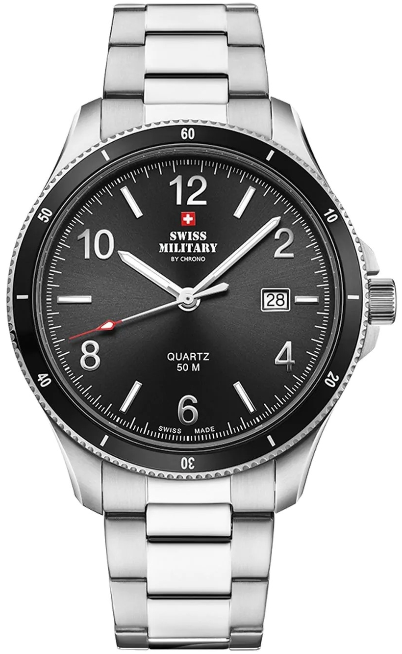 Swiss Military by Chrono Herreklokke SM34096.01 Classic Sort/Stål