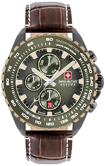 Swiss Military Hanowa Herreklokke SMWGC0001840 Hanowa Grønn/Lær