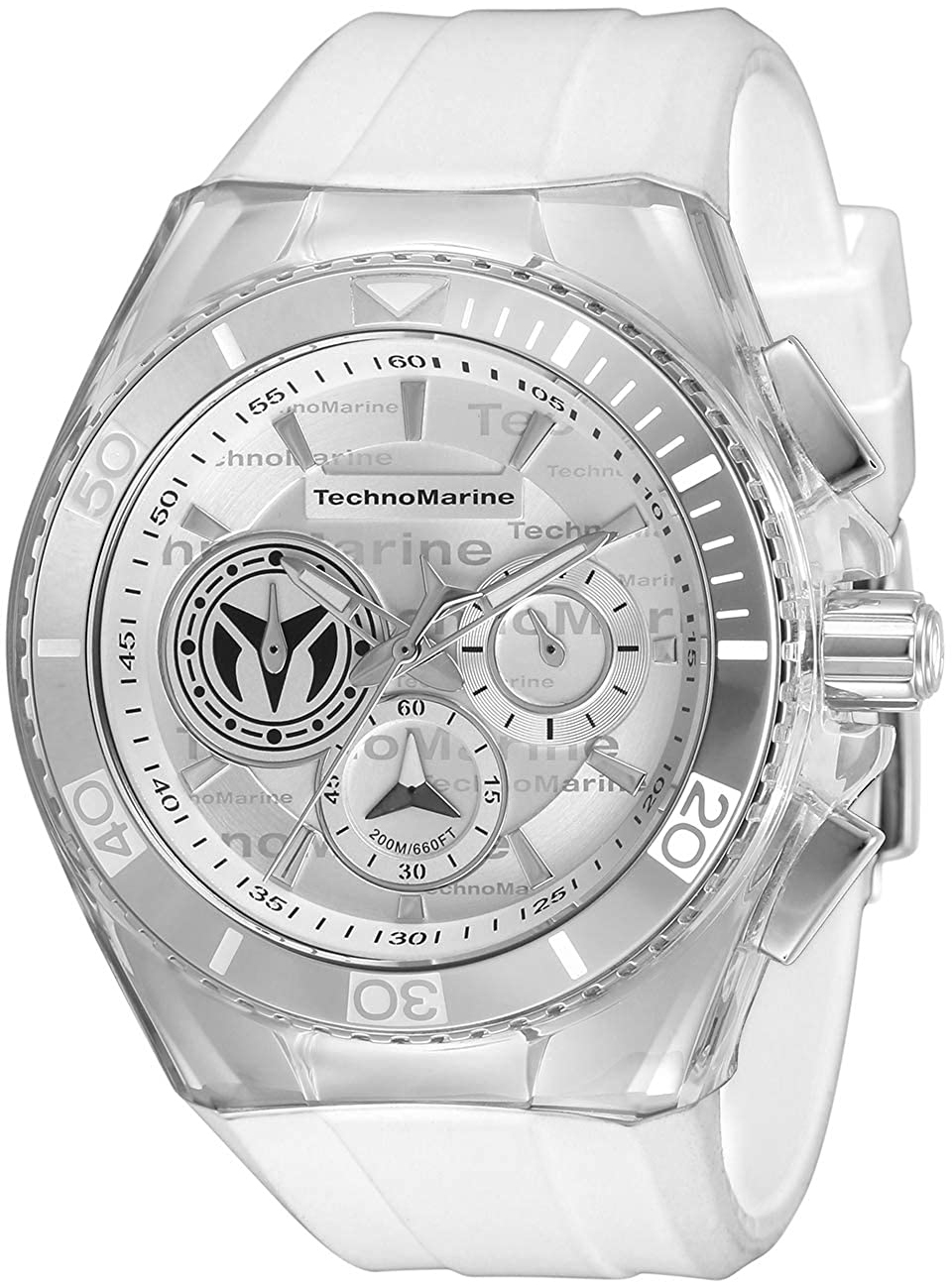 Technomarine Herreklokke TM-118120 Sølvfarget/Gummi Ø46.65 mm