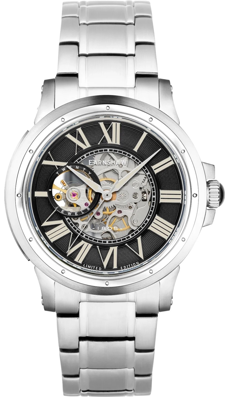 Thomas Earnshaw Herreklokke ES-8243-22 Comet Sort/Stål Ø42 mm