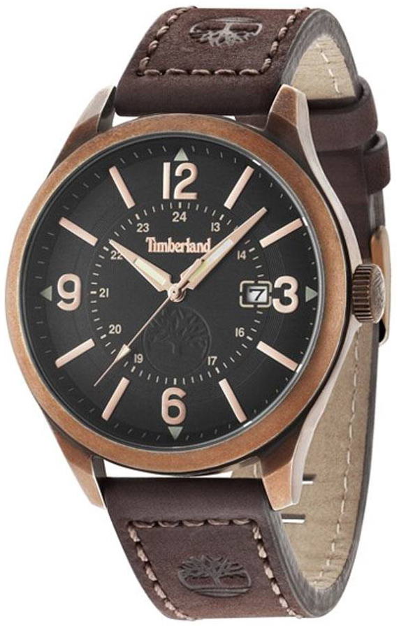 Timberland Herreklokke TBL14645JSQR02 Sort/Lær Ø46 mm
