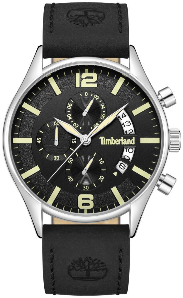 Timberland Herreklokke TDWGC9001201 Caticook-Z Sort/Lær Ø46 mm