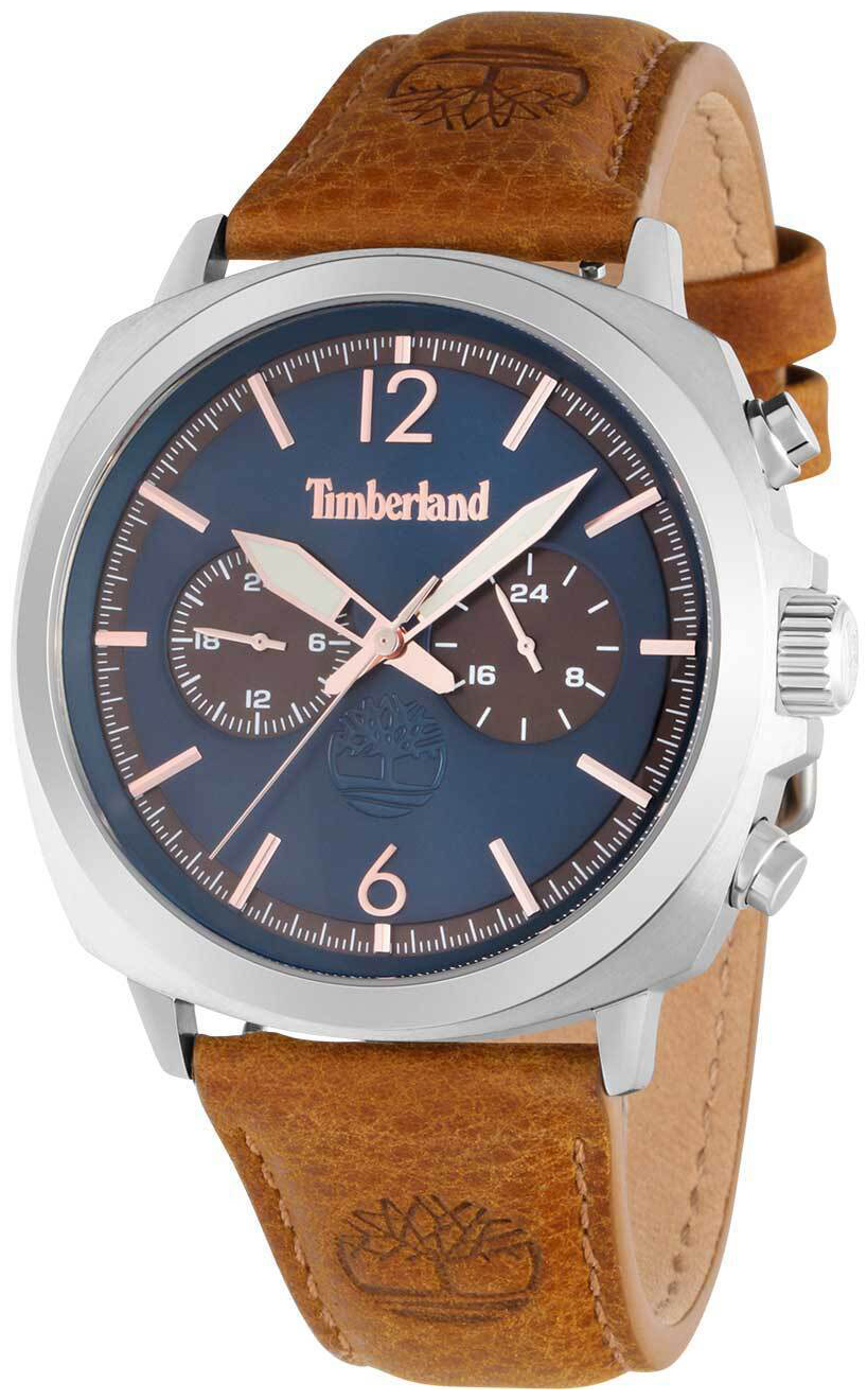 Timberland Herreklokke TDWGF0028204 Williston Blå/Lær Ø45 mm