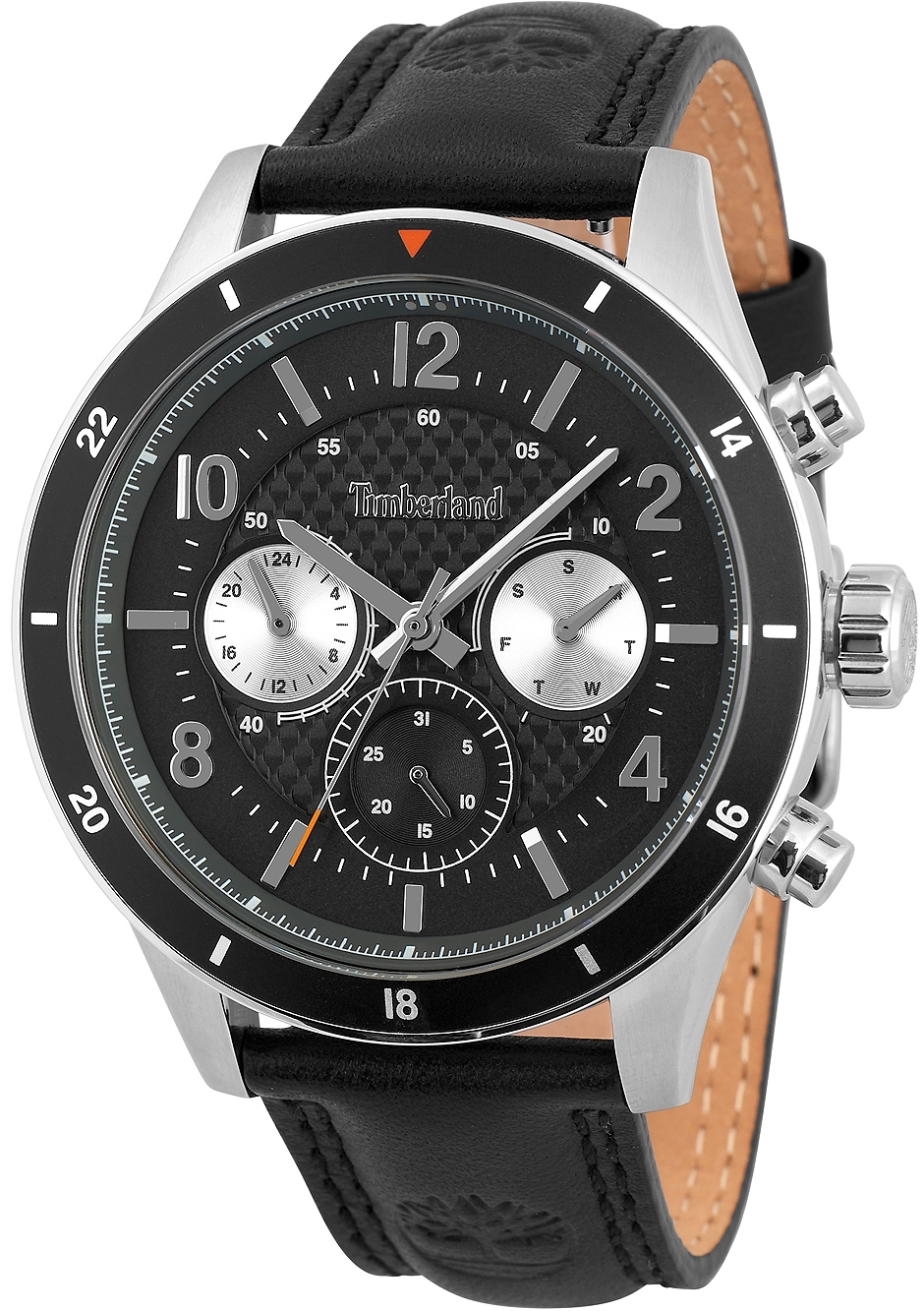 Timberland Herreklokke TDWGF2201001 Hooksett Sort/Lær Ø46 mm