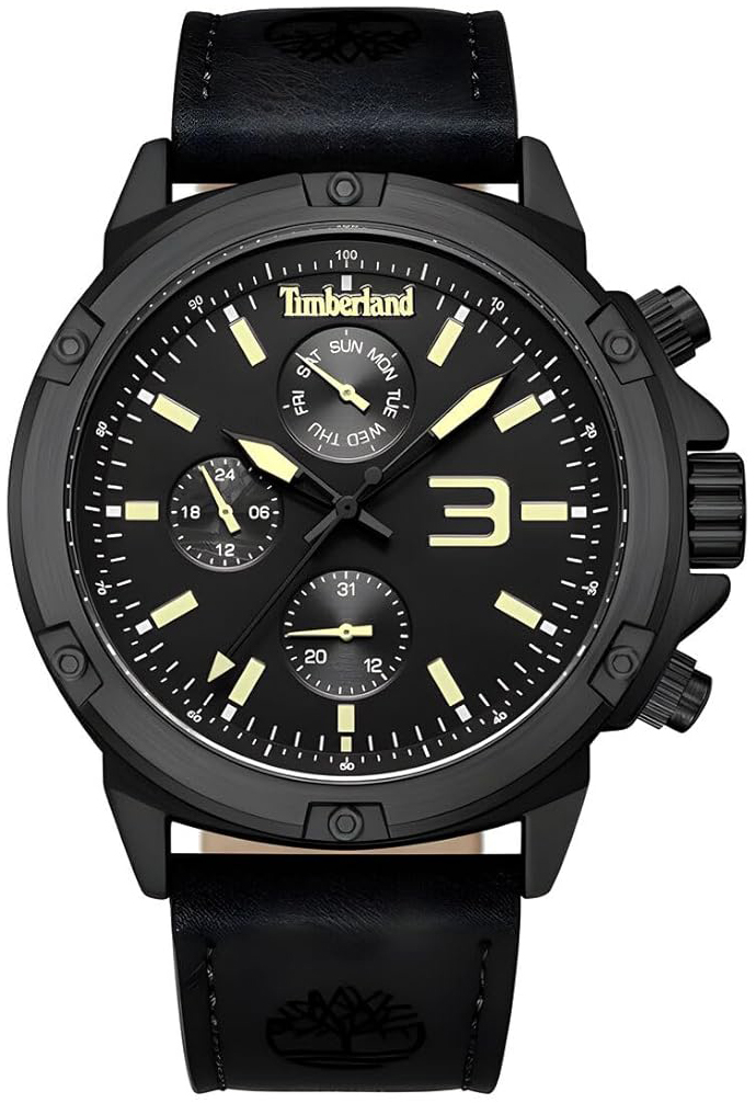 Timberland Herreklokke TDWGF9002904 Sport Sort/Lær Ø46 mm