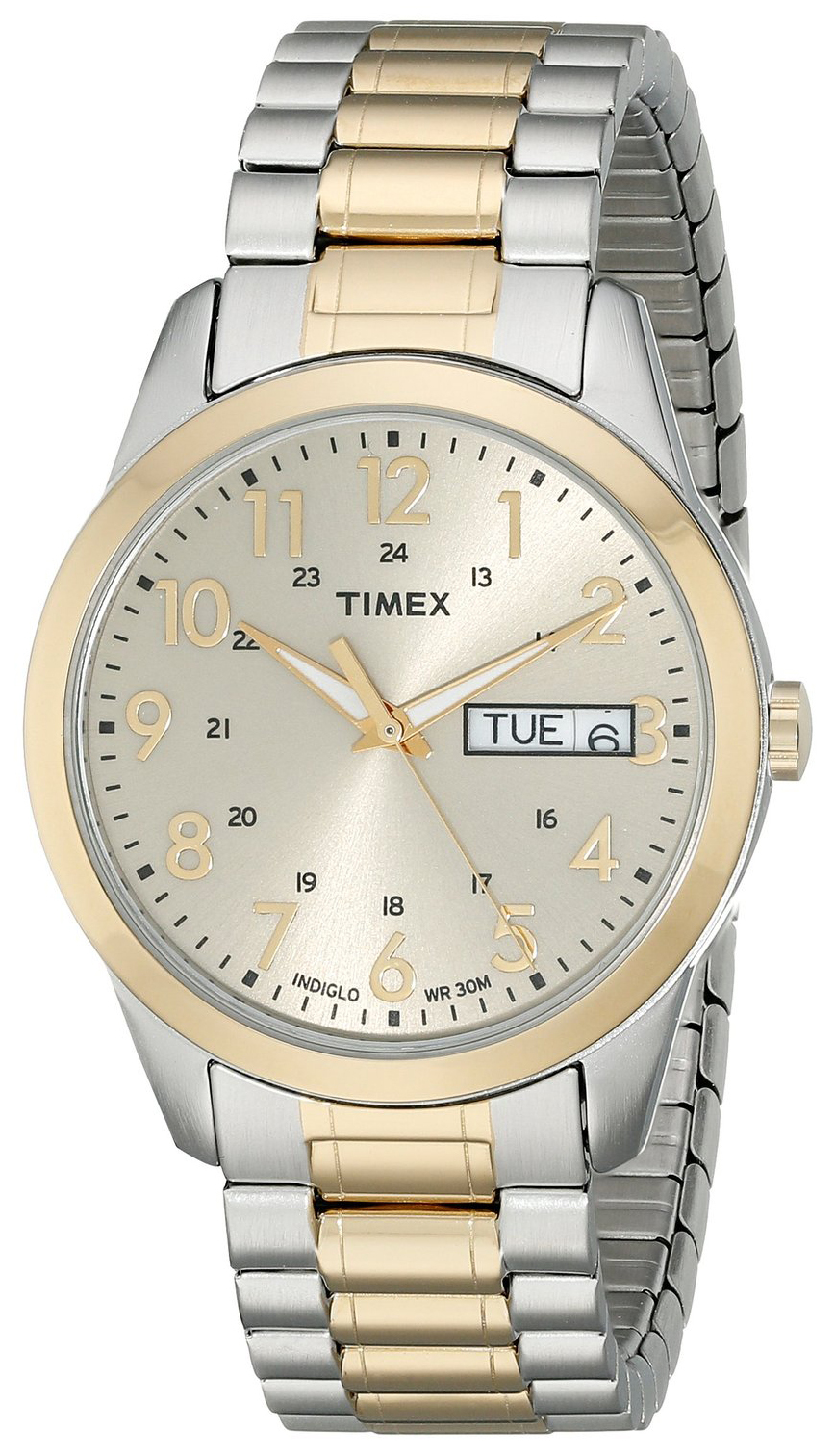 Timex Classic Elevated Herreklokke T2M935 Champagnefarget/Gulltonet - Timex