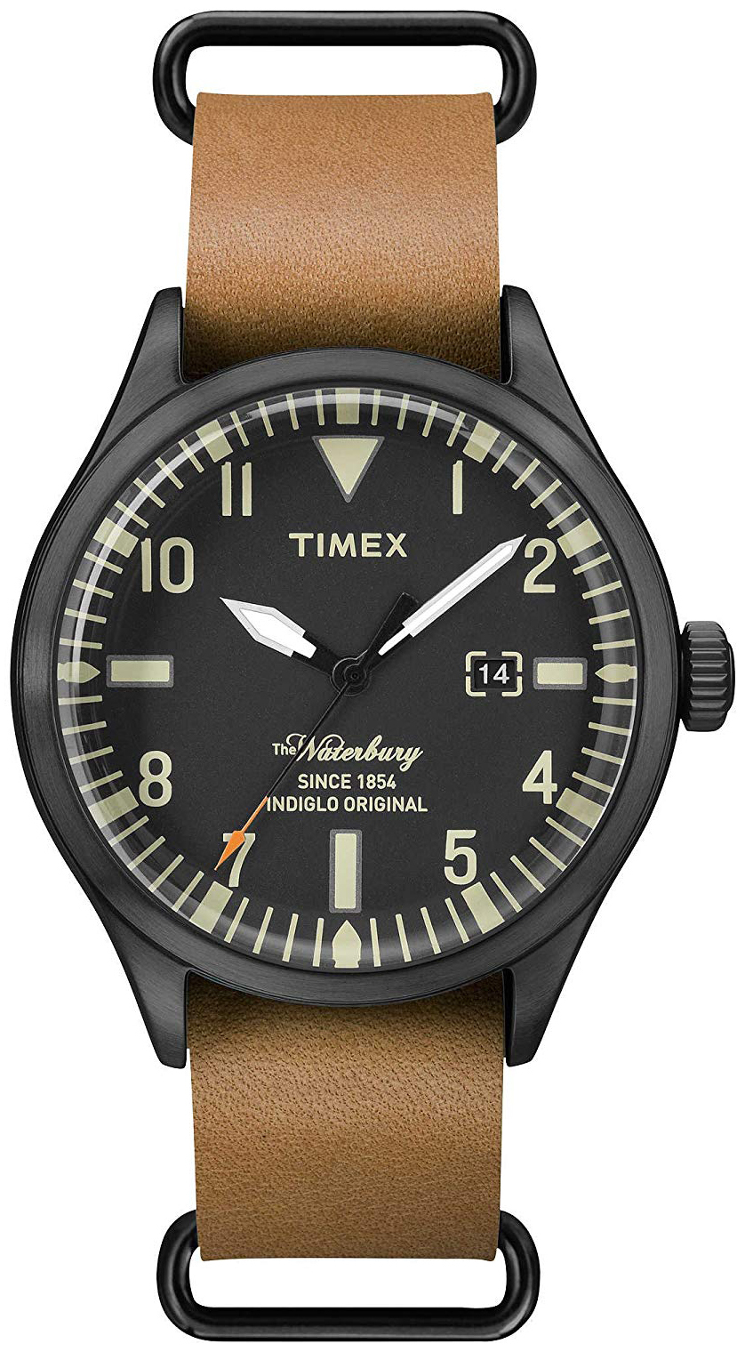 Timex 99999 Herreklokke TW2P64700D7 Sort/Lær Ø42 mm