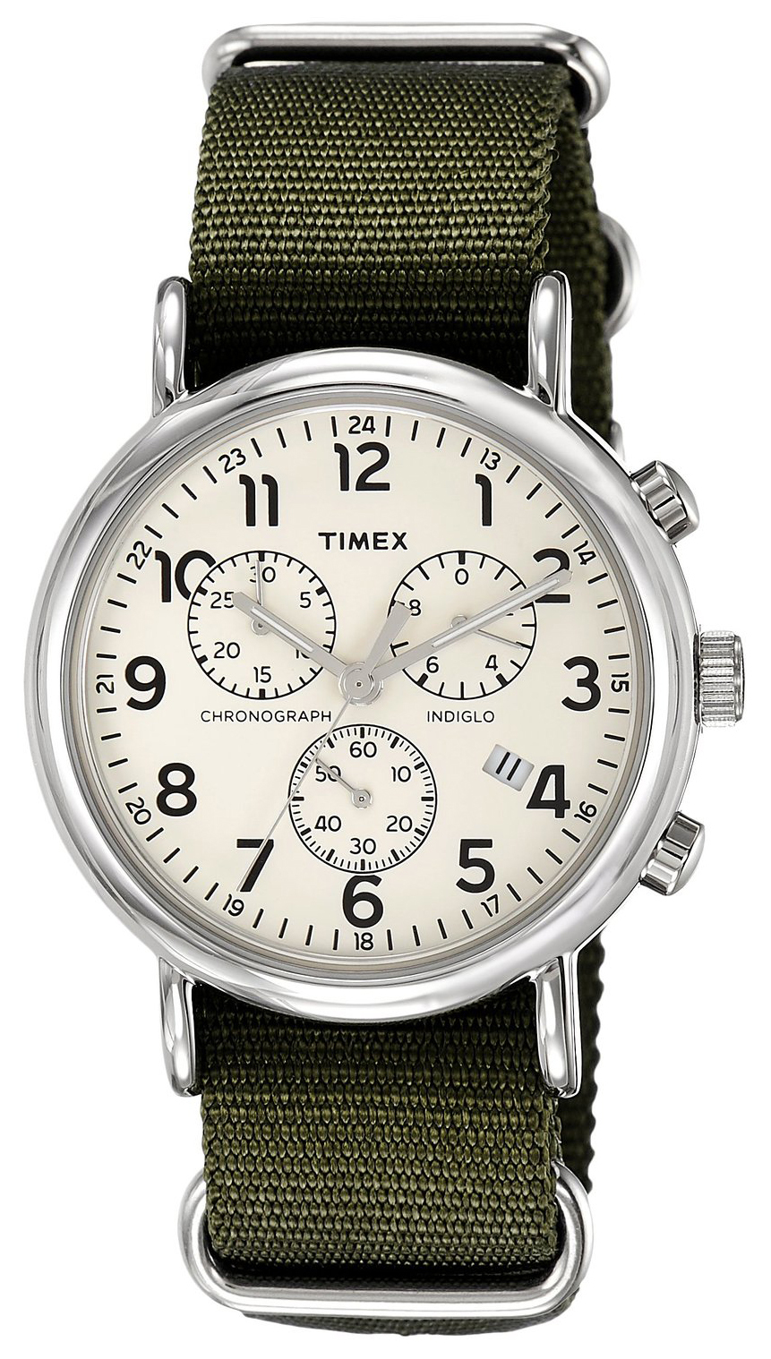 Timex Weekender Herreklokke TW2P71400 Beige/Stål Ø40 mm - Timex