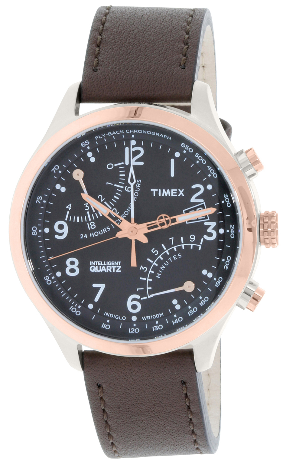 Timex Intelligent Herreklokke TW2P73400 Sort/Lær Ø43 mm