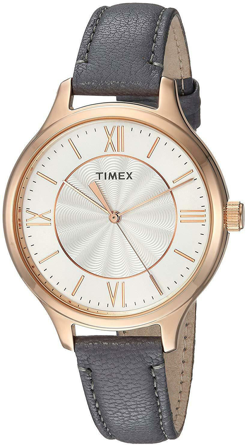 Timex 99999 Dameklokke TW2R27700 Sølvfarget/Lær Ø36 mm