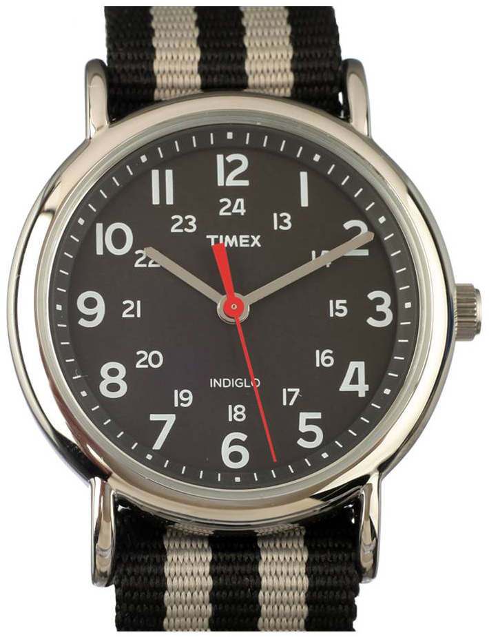 Timex Weekender Herreklokke TW2T97400LG Sort/Tekstil Ø42 mm - Timex