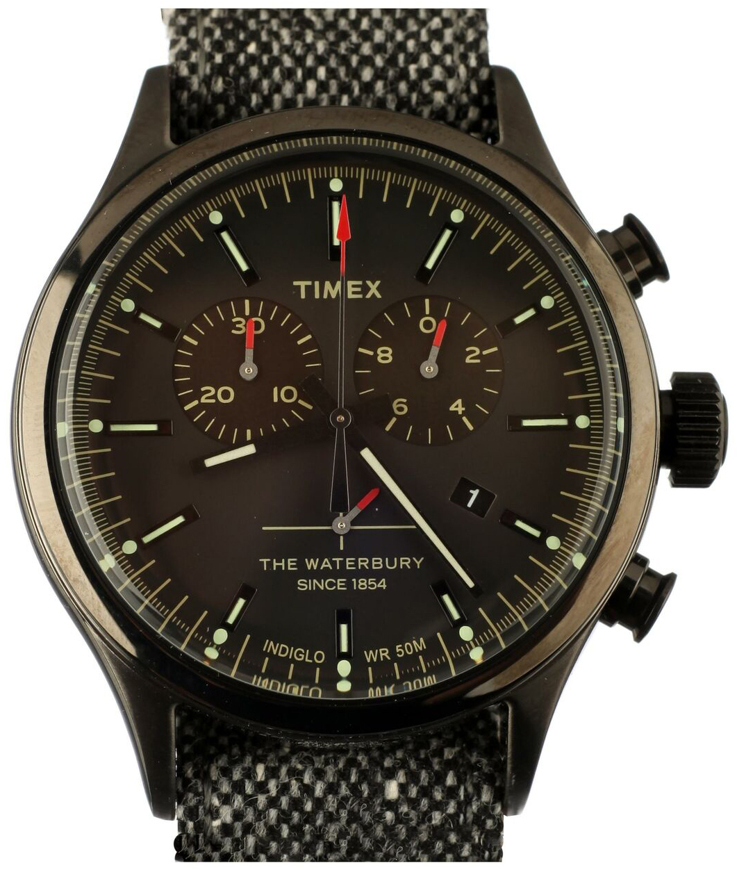 Timex 99999 Herreklokke TW2U01400LG Sort/Lær Ø42 mm - Timex