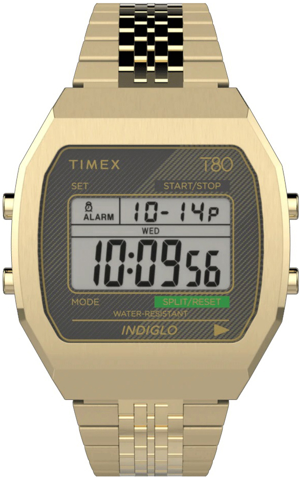 Timex TW2V74300 T80 LCD/Gulltonet stål