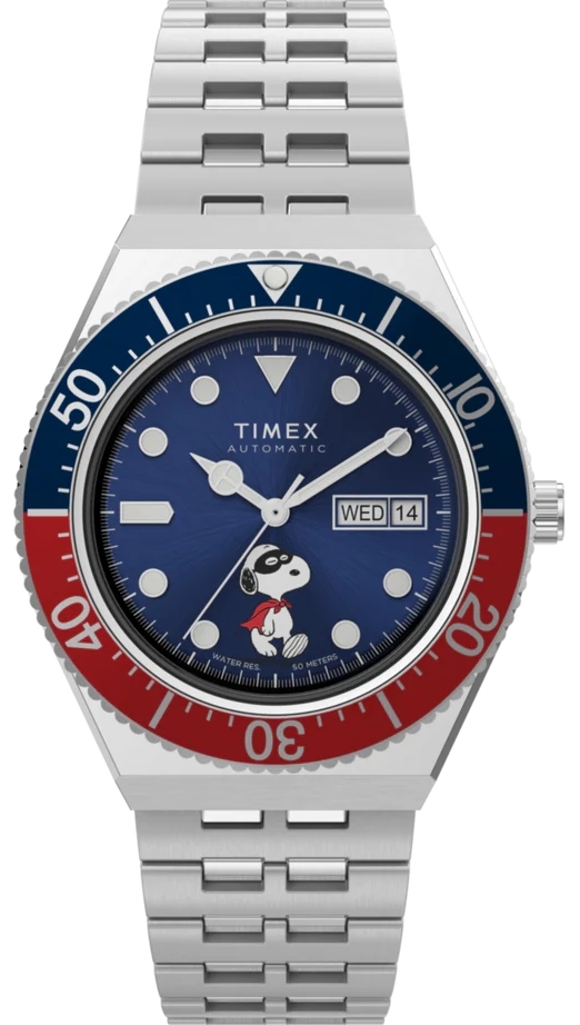 Timex TW2W49600 Marlin Peanuts Snoopy Flying Ace Sølvfarget/Lær