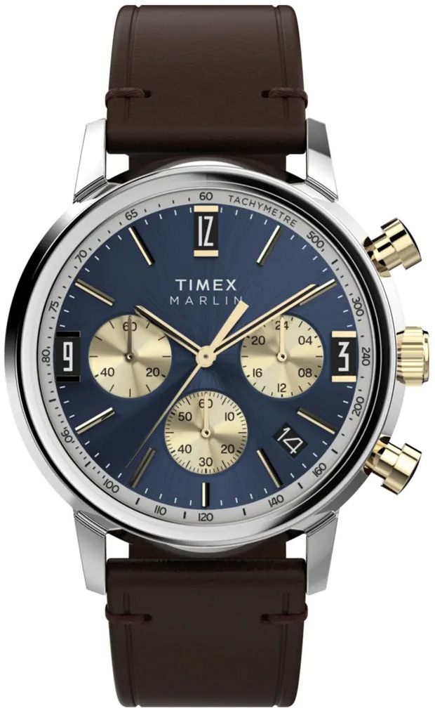 Timex Herreklokke TW2W60400 Marlin Blå/Lær Ø40 mm