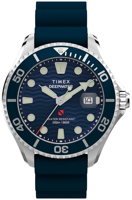 Timex Herreklokke TW2W81500 Deepwater Blå/Gummi Ø44 mm