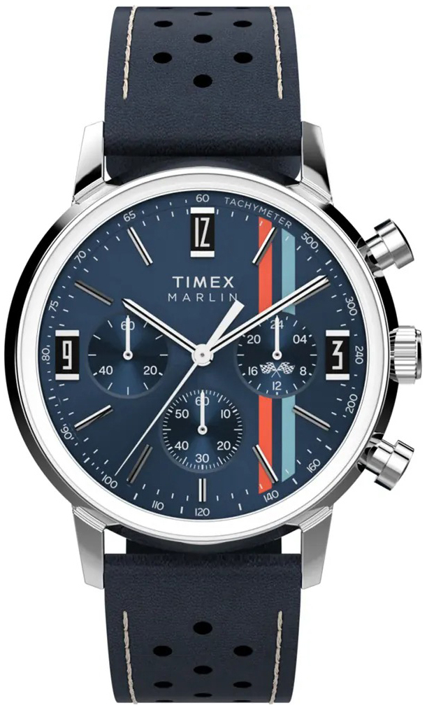 Timex Herreklokke TW2W99000 Marlin Blå/Lær Ø40 mm