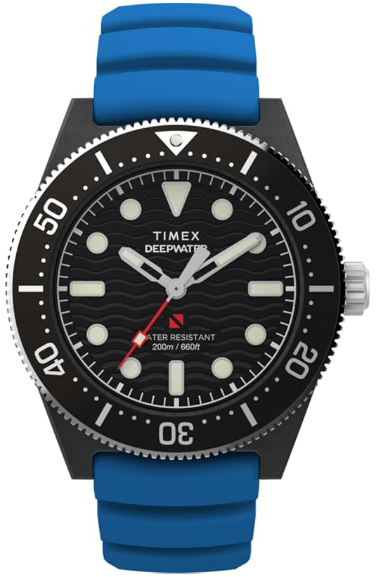 Timex Herreklokke TW2Y02500 Deepwater Sort/Gummi Ø43 mm