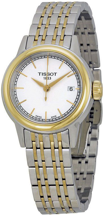 Tissot T-Classic Dameklokke T085.210.22.011.00 Hvit/Gulltonet stål - Tissot