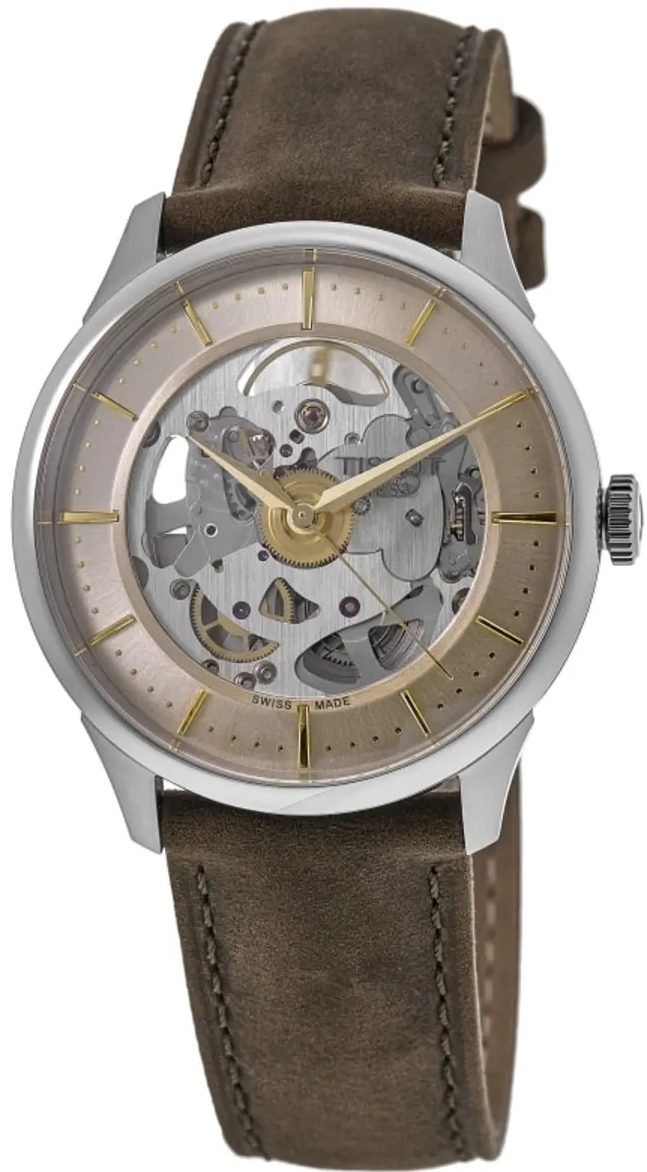 Tissot Herreklokke T139.836.16.261.00 Chemin Des Tourelles Brun/Lær