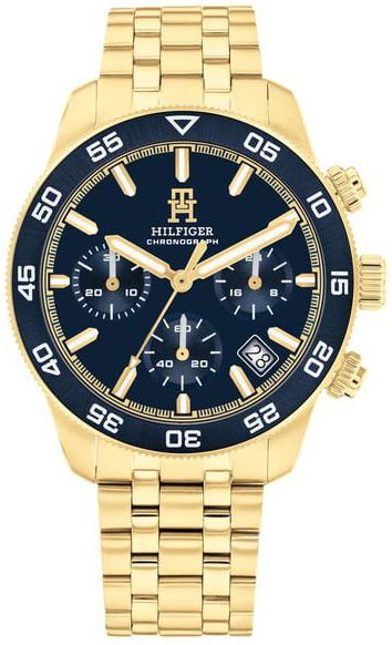 Tommy Hilfiger Herreklokke 1792158 Chrono Blå/Gulltonet stål Ø41 mm