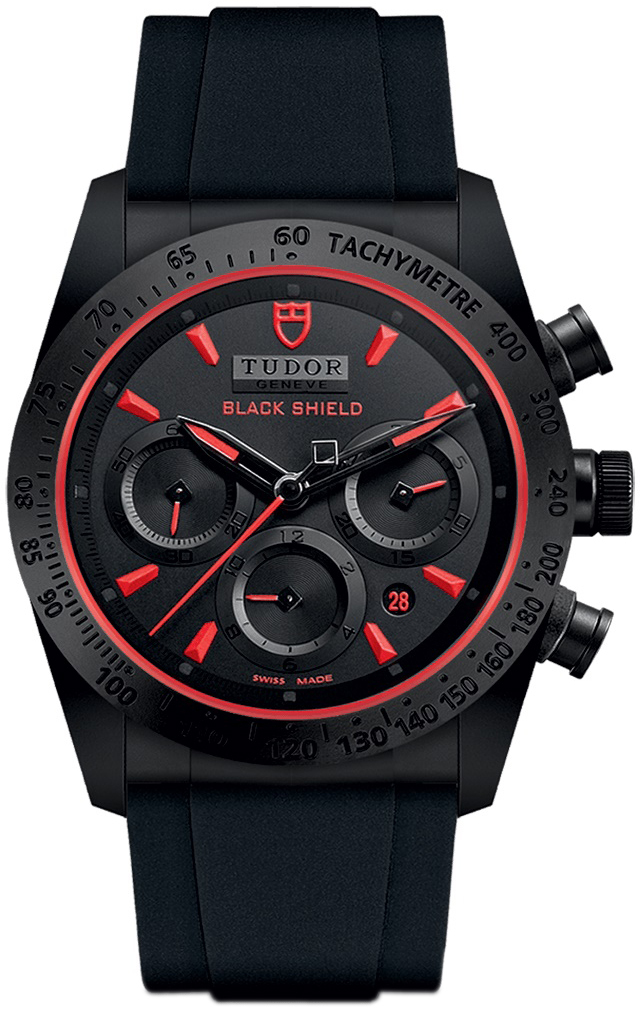Tudor Fastrider Black Shield Herreklokke 42000cr-0001 Sort/Gummi Ø42 - Tudor