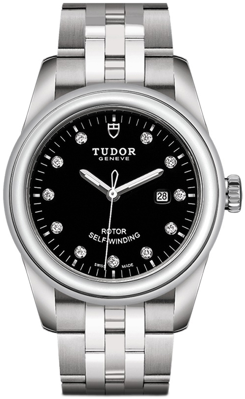 Tudor Glamour Date Dameklokke 53000-0001 Sort/Stål Ø31 mm
