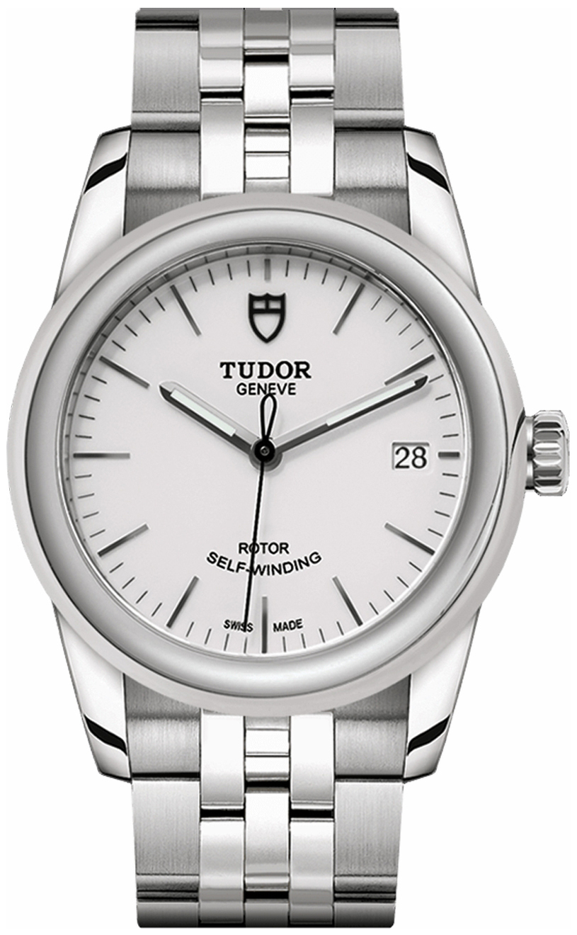 Tudor Glamour Date Dameklokke 55000-0001 Hvit/Stål Ø36 mm - Tudor