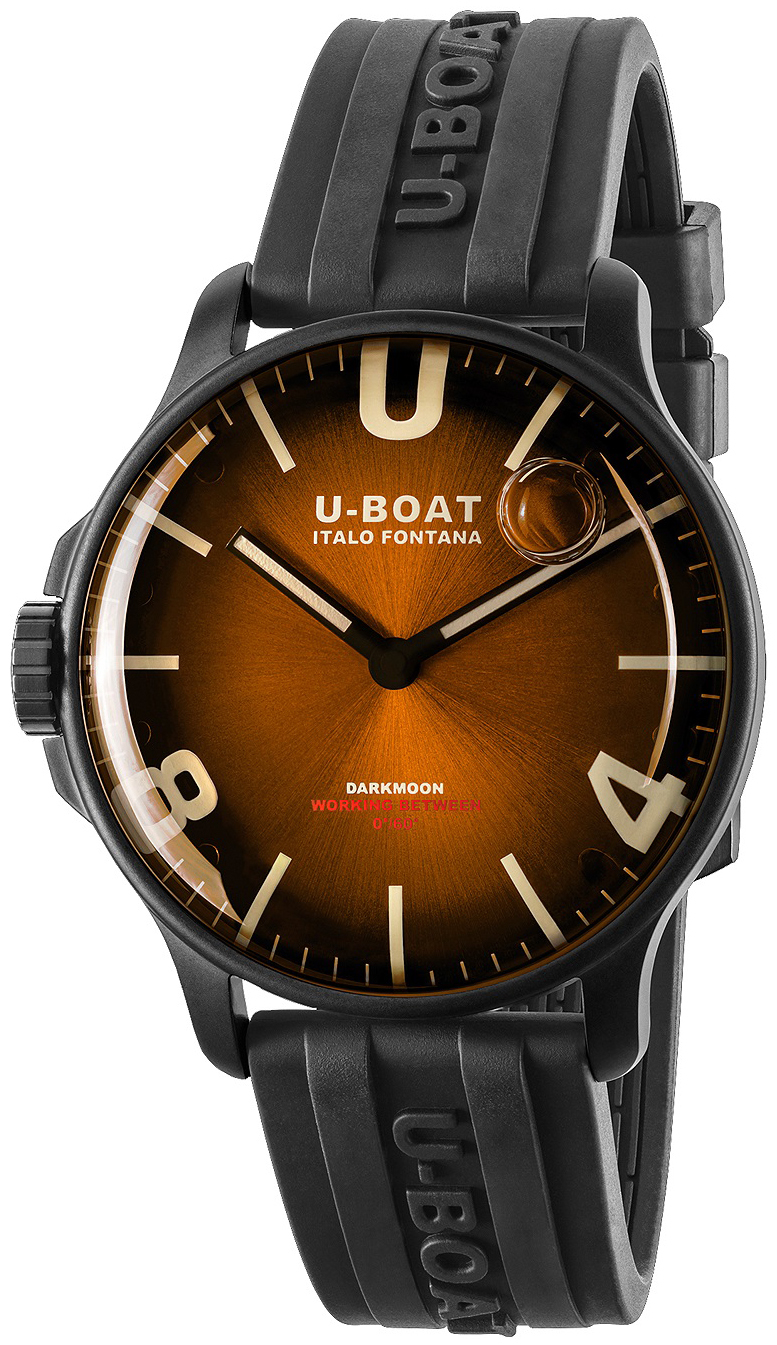 U-Boat Herreklokke 8699/B Darkmoon Brun/Gummi Ø44 mm