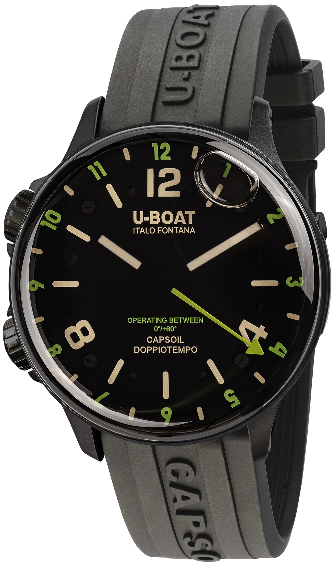 U-Boat Herreklokke 8840 Capsoil Sort/Gummi Ø45 mm