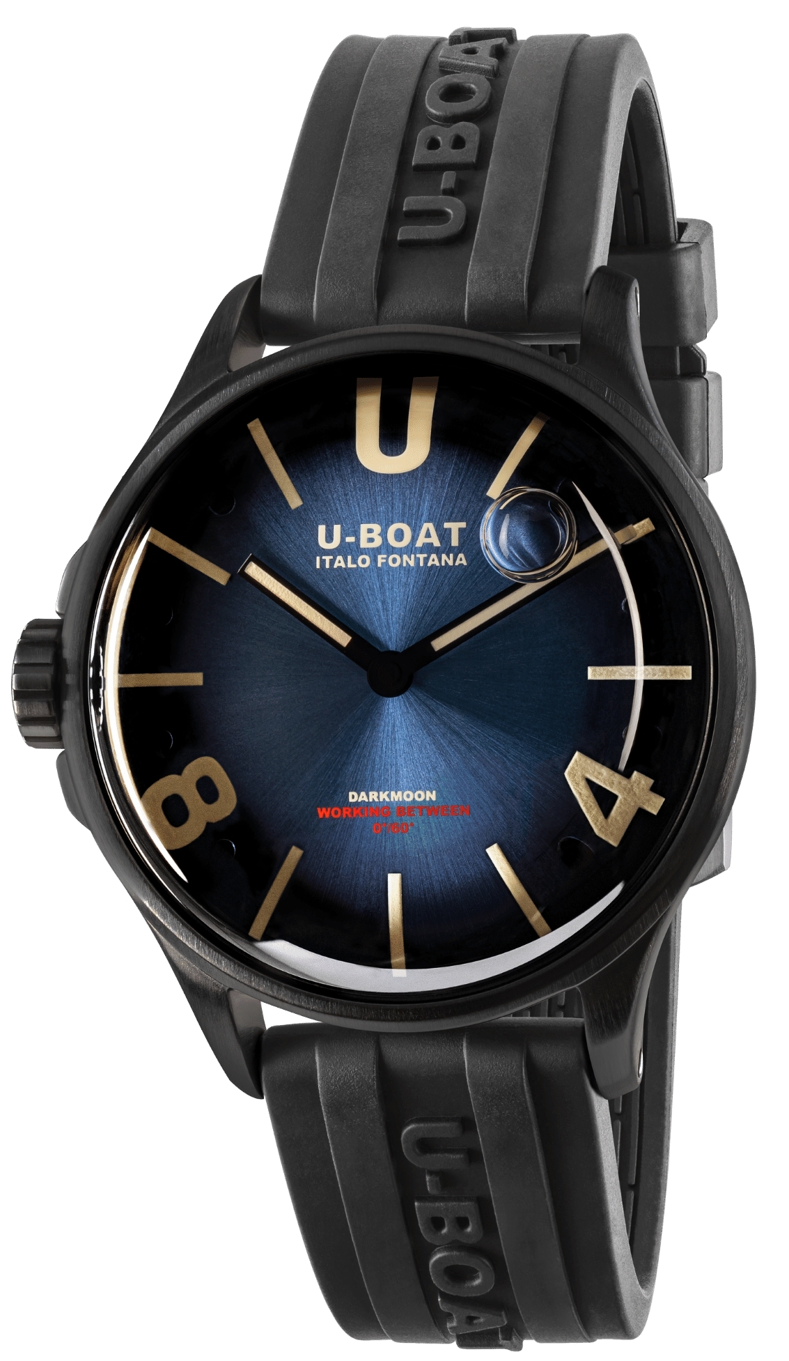 U-Boat Herreklokke 9020/B Darkmoon Blå/Gummi Ø40 mm