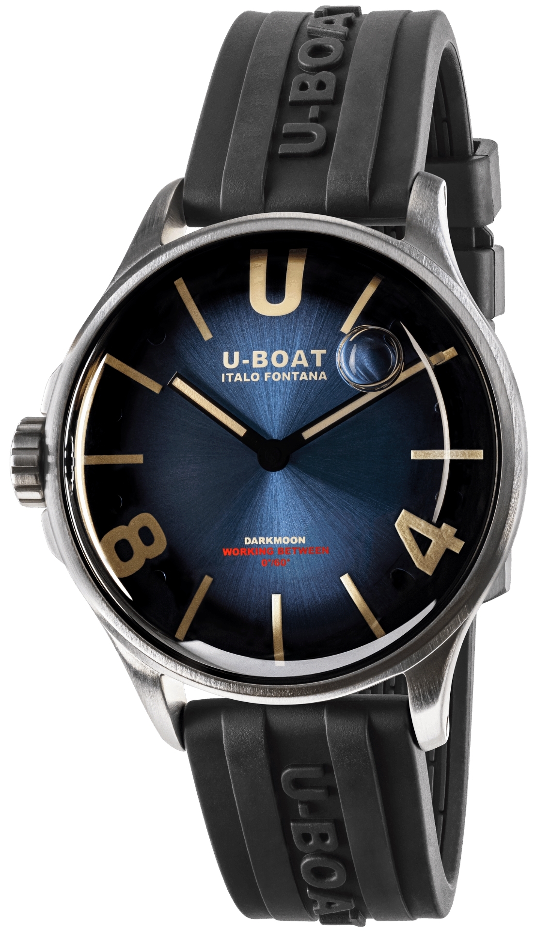 U-Boat Herreklokke 9021 Darkmoon Blå/Gummi Ø40 mm