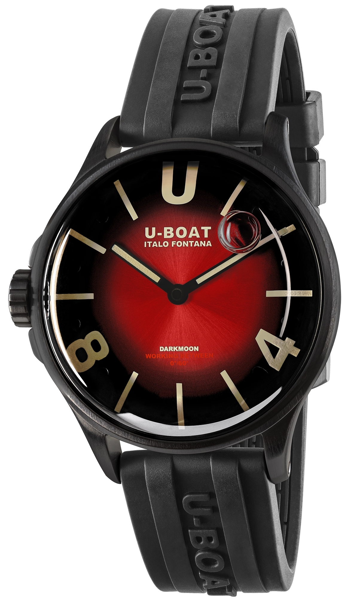 U-Boat Herreklokke 9501 Darkmoon Rød/Gummi Ø40 mm