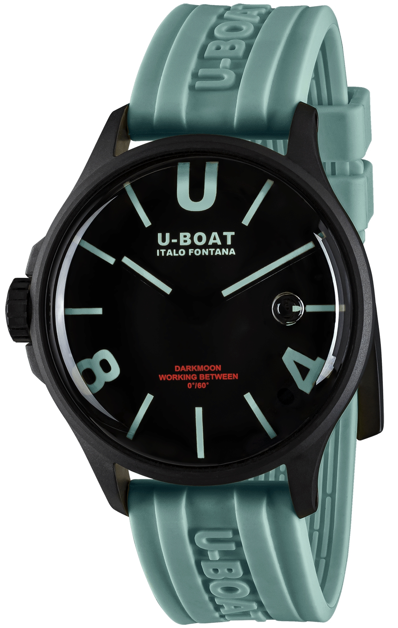 U-Boat Herreklokke 9526/A Darkmoon Sort/Gummi Ø44.8 mm