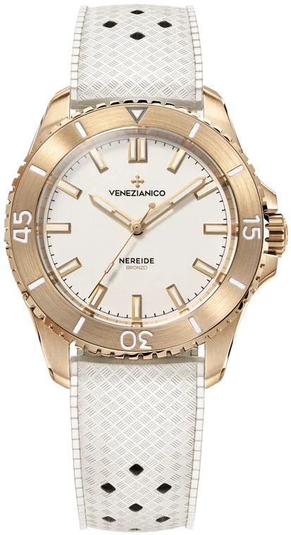 Venezianico Herreklokke 3121556 Nereide Bronzo Hvit/Gummi Ø39 mm