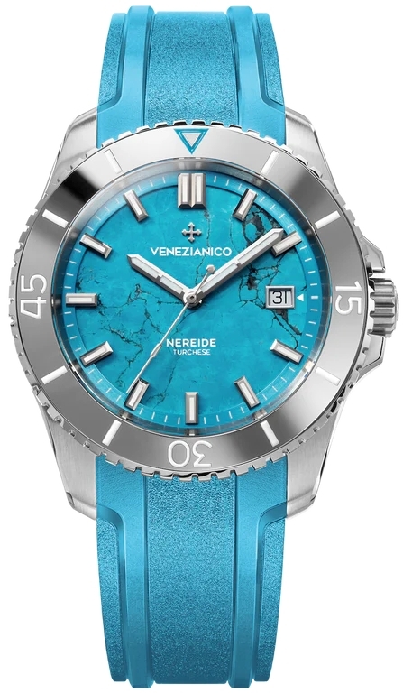 Venezianico Herreklokke 4521547 Nereide Turchese Turkis/Gummi Ø42 mm