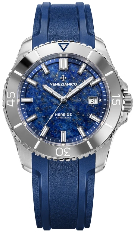 Venezianico Herreklokke 4521548 Nereide Lapislazzuli Blå/Gummi Ø42