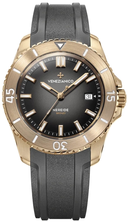 Venezianico Herreklokke 4521555 Nereide Bronzo Grå/Gummi Ø42 mm