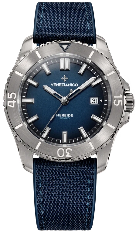 Venezianico Herreklokke 4521558 Nereide Titanio Blå/Gummi Ø42 mm