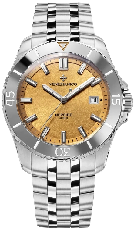 Venezianico Herreklokke 4521590S Nereide Aureo Gul/Stål Ø42 mm