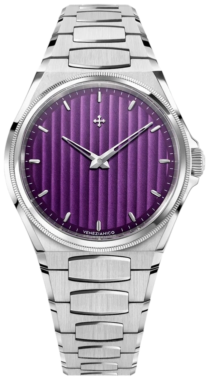 Venezianico Herreklokke 6221501C Arsenale Lilla/Stål Ø40 mm