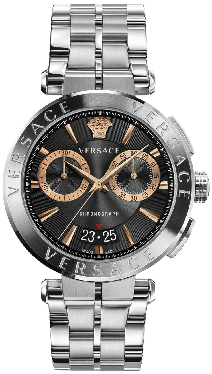 Versace Herreklokke VE1D02423 Aion Sort/Stål Ø45 mm