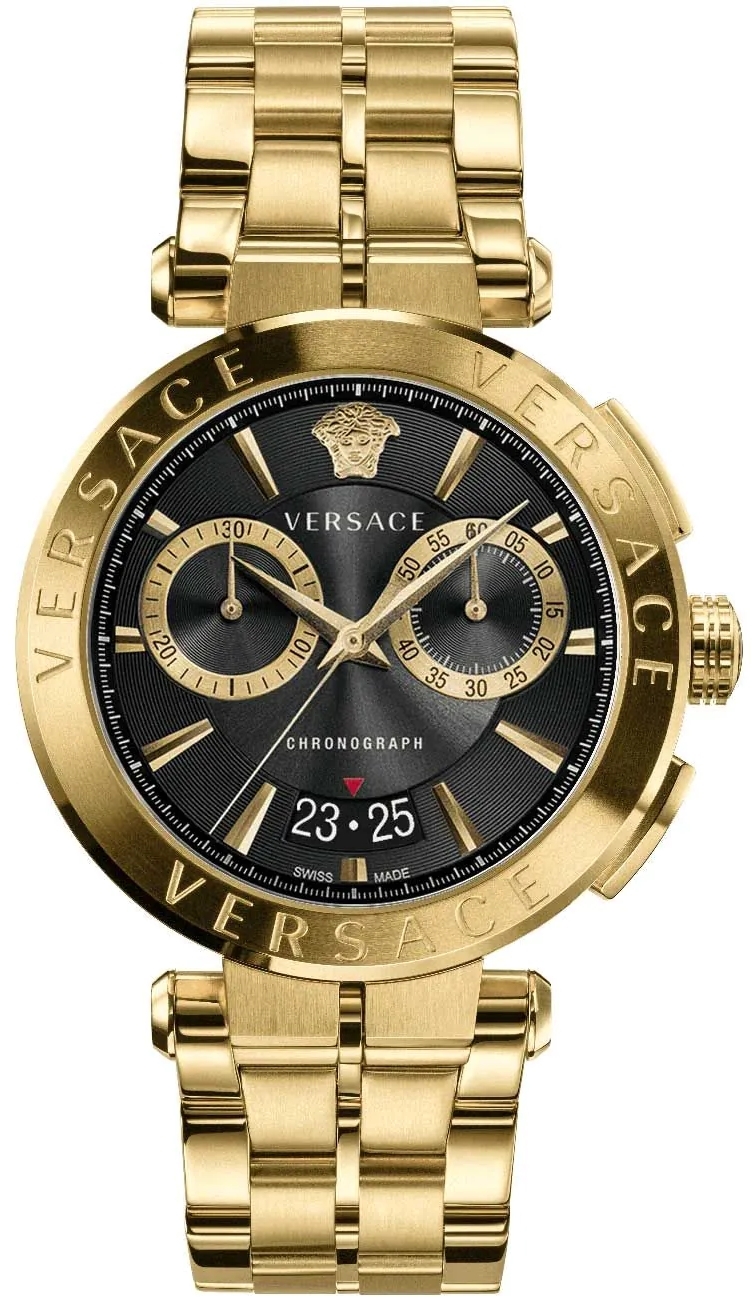 Versace Herreklokke VE1D02823 Aion Sort/Gulltonet stål Ø45 mm