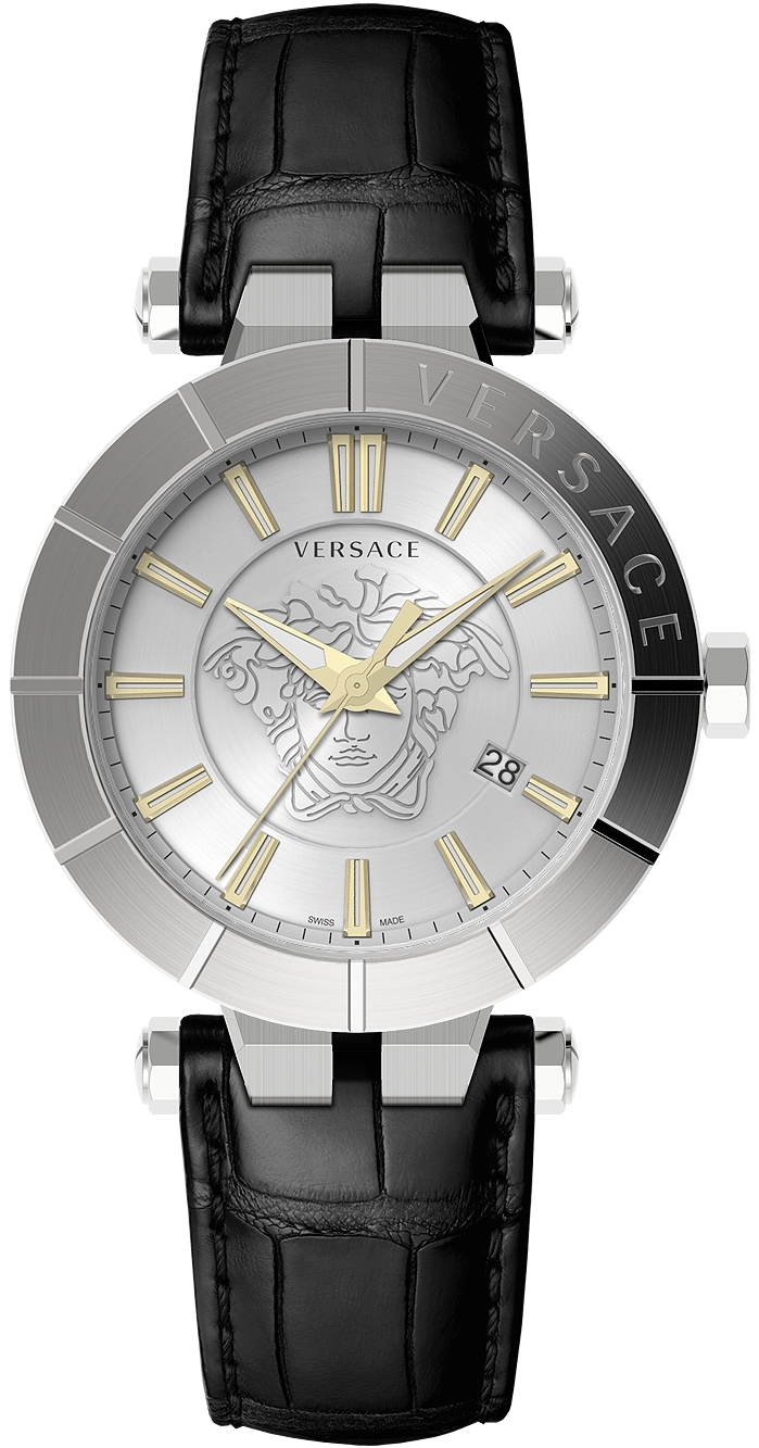 Versace Herreklokke VE2B00121 V Race Sølvfarget/Lær Ø43 mm