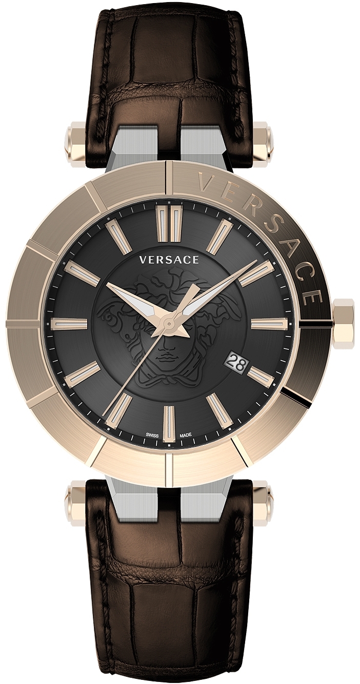 Versace Herreklokke VE2B00221 V Race Sort/Lær Ø43 mm