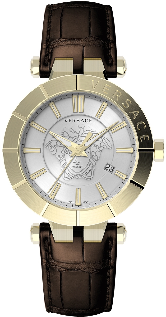 Versace Herreklokke VE2B00321 V Race Sølvfarget/Lær Ø43 mm