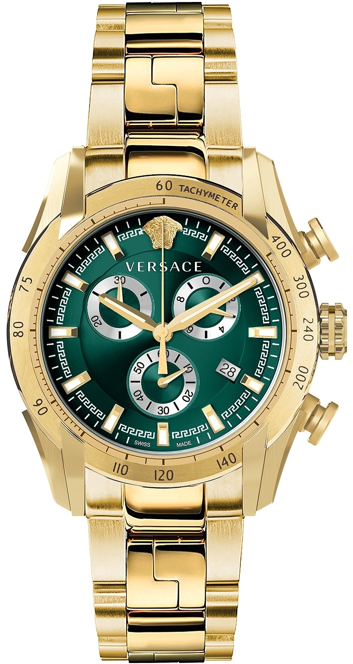 Versace Herreklokke VE2I00621 V Ray Grønn/Gulltonet stål Ø44 mm
